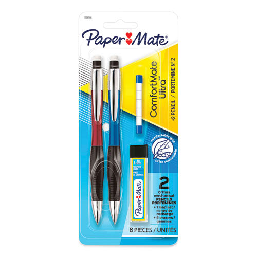 Comfortmate Ultra Pencil Starter Set, 0.7 Mm, Hb (#2.5), Black Lead, Assorted Barrel Colors, 2/pack