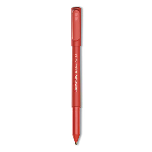 Write Bros. Ballpoint Pen, Stick, Fine 0.8 Mm, Red Ink, Red Barrel, Dozen