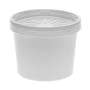 Paper Round Food Container And Lid Combo, 12 Oz, 3.75" Diameter X 3h", White, 250/carton