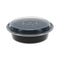 Newspring Versatainer Microwavable Containers, 24 Oz, 7" Diameter, Black/clear, Plastic, 150/carton