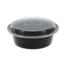 Newspring Versatainer Microwavable Containers, 32 Oz, 7 Diameter X 2 H, Black/clear, Plastic, 150/carton