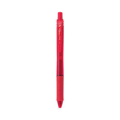 Energel-x Gel Pen, Retractable, Medium 0.7 Mm, Red Ink, Red Barrel, Dozen
