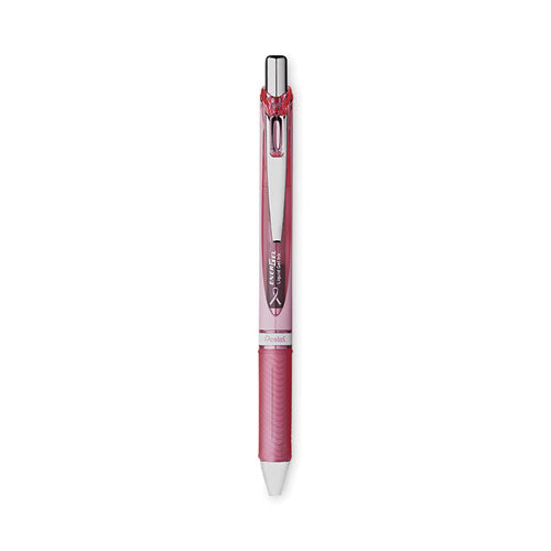 Energel Rtx Gel Pen, Retractable, Medium 0.7 Mm, Black Ink, Pink/silver Barrel, 3/pack