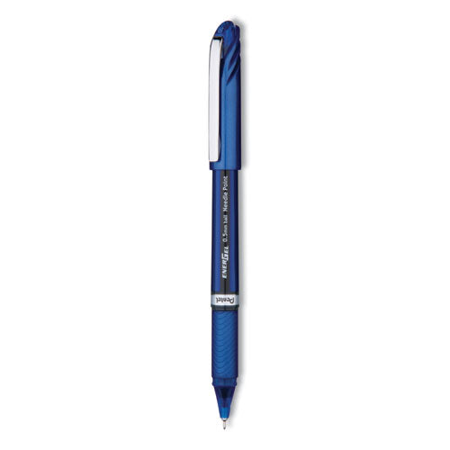 Energel Nv Gel Pen, Stick, Fine 0.5 Mm Needle Tip, Blue Ink, Blue Barrel, Dozen