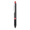 Oh! Gel Pen, Retractable, Medium 0.7 Mm, Red Ink, Black Barrel, Dozen