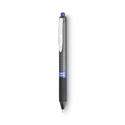 Oh! Gel Pen, Retractable, Medium 0.7 Mm, Blue Ink, Black Barrel, Dozen