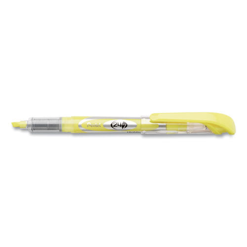 24/7 Highlighters, Bright Yellow Ink, Chisel Tip, Bright Yellow/silver/clear Barrel, Dozen