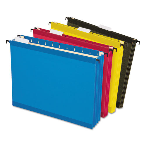 Surehook Hanging Pocket File, Letter Size, 1/5-cut Tabs, Assorted Colors, 4/pack