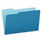 Colored File Folders, 1/3-cut Tabs: Assorted, Legal Size, Blue/light Blue, 100/box