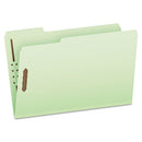 Heavy-duty Pressboard Folders With Embossed Fasteners, 1/3-cut Tabs, 2" Expansion, 2 Fasteners, Legal Size, Green, 25/box