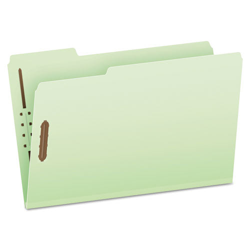 Heavy-duty Pressboard Folders With Embossed Fasteners, 1/3-cut Tabs, 3" Expansion, 2 Fasteners, Legal Size, Green, 25/box