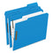 Colored Classification Folders With Embossed Fasteners, 2 Fasteners, Letter Size, Blue Exterior, 50/box