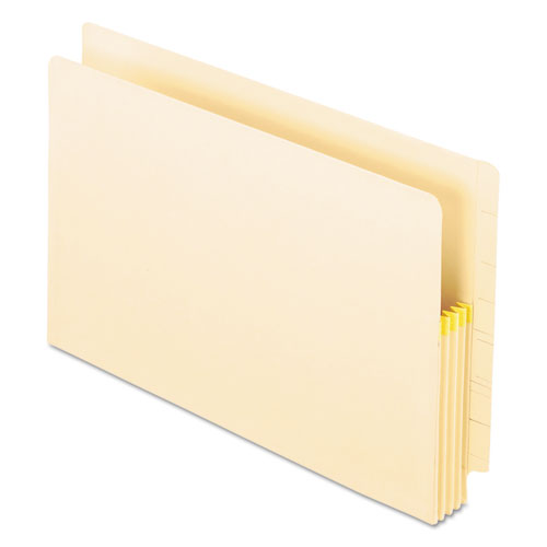 Manila Drop Front Shelf File Pockets With Rip-proof-tape Gusset Top, 3.5" Expansion, Legal Size, Manila, 25/box