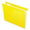 Colored Reinforced Hanging Folders, Letter Size, 1/5-cut Tabs, Yellow, 25/box