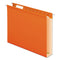 Extra Capacity Reinforced Hanging File Folders With Box Bottom, 2" Capacity, Letter Size, 1/5-cut Tabs, Orange, 25/box