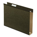 Extra Capacity Reinforced Hanging File Folders With Box Bottom, 2" Capacity, Letter Size, 1/5-cut Tabs, Green, 25/box