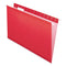 Colored Reinforced Hanging Folders, Legal Size, 1/5-cut Tabs, Red, 25/box