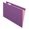 Colored Reinforced Hanging Folders, Legal Size, 1/5-cut Tabs, Violet, 25/box