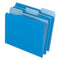 Interior File Folders, 1/3-cut Tabs: Assorted, Letter Size, Blue, 100/box