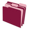 Interior File Folders, 1/3-cut Tabs: Assorted, Letter Size, Burgundy, 100/box