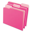 Interior File Folders, 1/3-cut Tabs: Assorted, Letter Size, Pink, 100/box