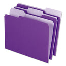 Interior File Folders, 1/3-cut Tabs: Assorted, Letter Size, Violet, 100/box