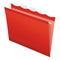 Ready-tab Colored Reinforced Hanging Folders, Letter Size, 1/5-cut Tabs, Red, 25/box