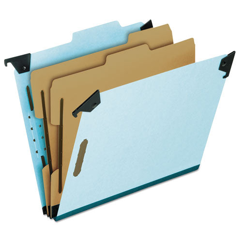 Hanging Classification Folders With Dividers, Letter Size, 2 Dividers, 2/5-cut Exterior Tabs, Blue