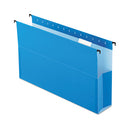 Surehook Reinforced Extra-capacity Hanging Box File, 1 Section, 3" Capacity, Legal Size, 1/5-cut Tabs, Blue, 25/box