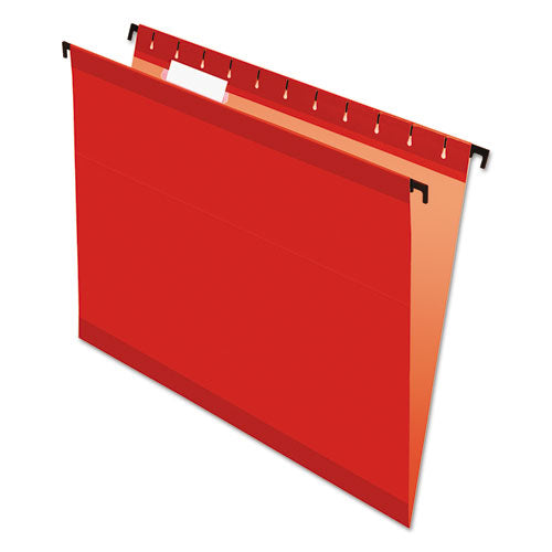 Surehook Hanging Folders, Letter Size, 1/5-cut Tabs, Red, 20/box