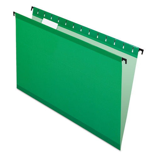 Surehook Hanging Folders, Legal Size, 1/5-cut Tabs, Bright Green, 20/box