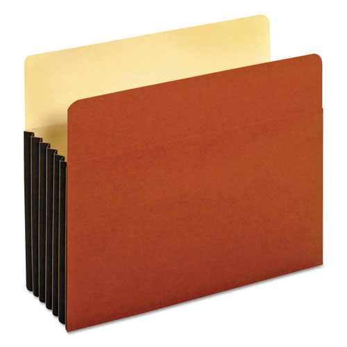 File Pocket With Tyvek, 5.25" Expansion, Letter Size, Redrope, 10/box