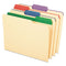 Color Tab File Folders, 1/3-cut Tabs: Assorted, Letter Size, 0.75" Expansion, Manila, 50/box