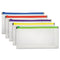 Poly Zip Check Envelope, Zipper Closure, 10.13 X 5.13, Assorted Colors, 5/pack