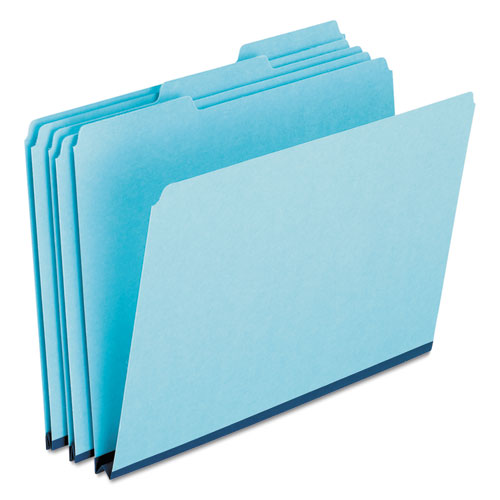 Pressboard Expanding File Folders, 1/3-cut Tabs: Assorted, Legal Size, 1" Expansion, Blue, 25/box