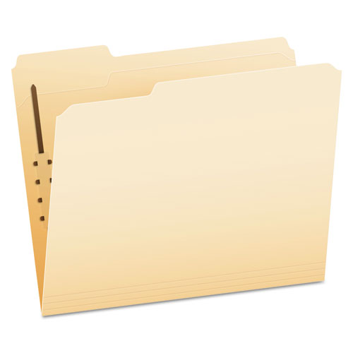 Manila Fastener Folders, 1/3-cut Tabs, 1 Fastener, Letter Size, Manila Exterior, 50/box