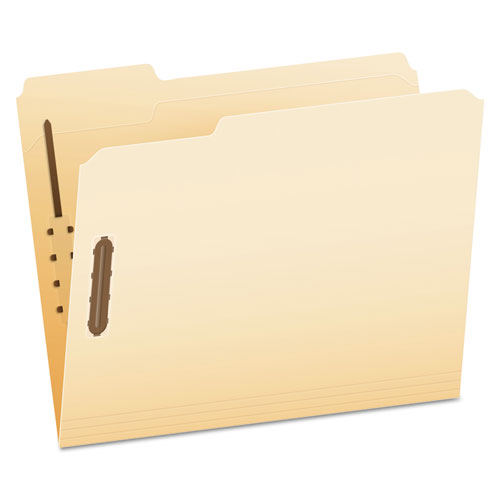 Manila Fastener Folders, 1/3-cut Tabs, 2 Fasteners, Letter Size, Manila Exterior, 50/box