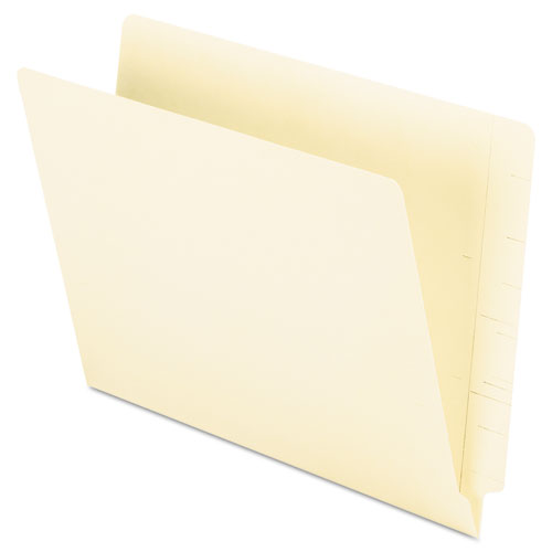 Manila End Tab Folders, 9.5" High Front, Straight 2-ply Tabs, Letter Size, Manila, 100/box