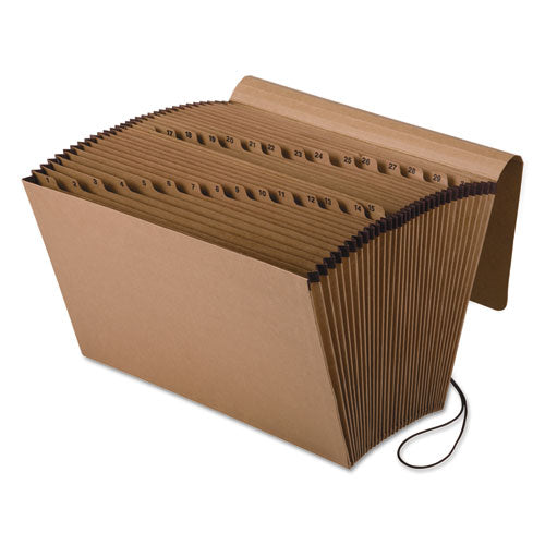 Kraft Indexed Expanding File, 31 Sections, Elastic Cord Closure, 1/15-cut Tabs, Legal Size, Brown