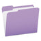 Double-ply Reinforced Top Tab Colored File Folders, 1/3-cut Tabs: Assorted, Letter Size, 0.75" Expansion, Lavender, 100/box