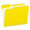 Double-ply Reinforced Top Tab Colored File Folders, 1/3-cut Tabs: Assorted, Letter Size, 0.75" Expansion, Yellow, 100/box