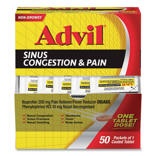 Sinus Congestion And Pain Relief, 50/box