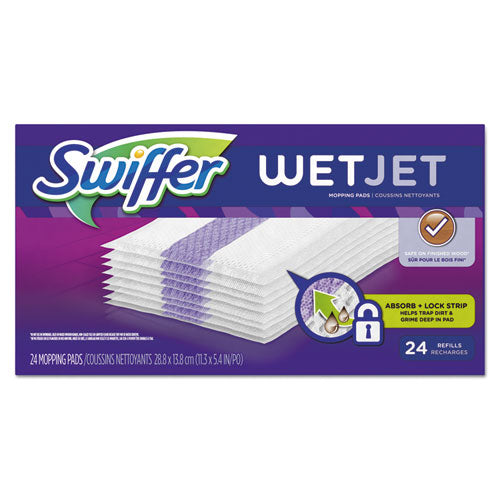 Wetjet System Refill Cloths, 11.3" X 5.4", White, 24/box