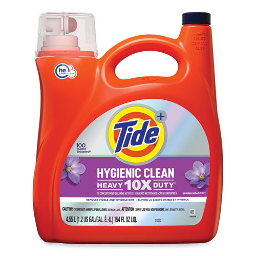 Hygienic Clean Heavy 10x Duty Liquid Laundry Detergent, Spring Meadow, 154 Oz Bottle, 4/carton