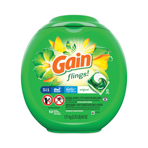 Flings Detergent Pods, Orginal, 81 Pods/tub