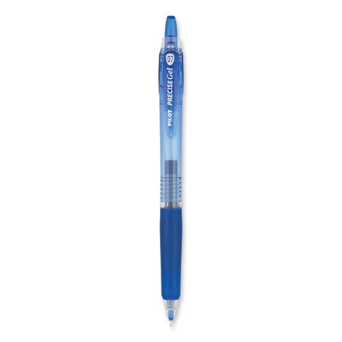 Precise Gel Begreen Gel Pen, Retractable, Fine 0.7 Mm, Blue Ink, Blue Barrel, Dozen