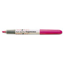 Spotliter Supreme Highlighter, Fluorescent Pink Ink, Chisel Tip, Pink/white Barrel