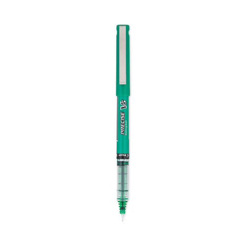 Precise V5 Roller Ball Pen, Stick, Extra-fine 0.5 Mm, Green Ink, Green Barrel, Dozen