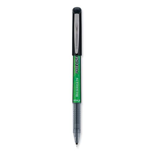 Precise V5 Begreen Roller Ball Pen, Stick, Extra-fine 0.5 Mm, Black Ink, Black Barrel, Dozen