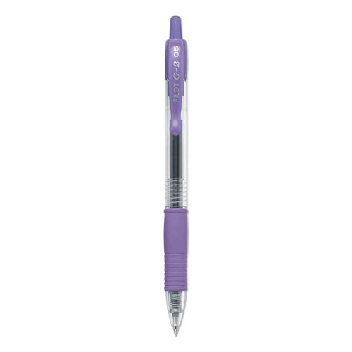 G2 Premium Gel Pen, Retractable, Extra-fine 0.5 Mm, Purple Ink, Smoke Barrel, Dozen